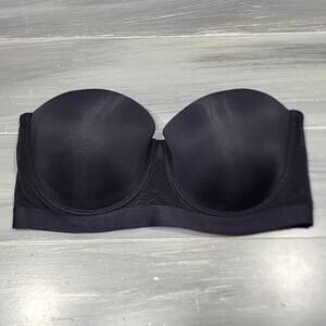 Lively The Smooth Strapless Bra Underwire Lightly Padded‎ 38DD Black